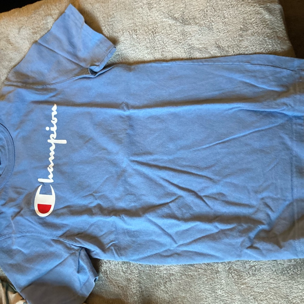 Used baby blue champion shirt (washed)